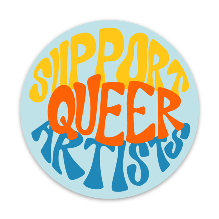 Gus and Ruby Letterpress - GR GR ST - Support Queer Artists Round Sticker