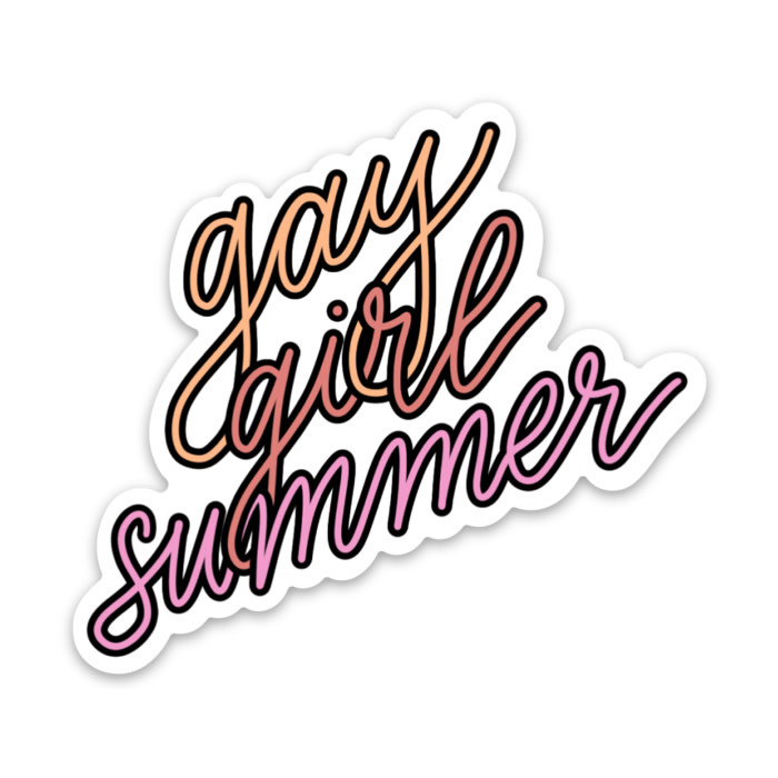 Gus and Ruby Letterpress - GR GR ST - Gay Girl Summer Die-cut Sticker