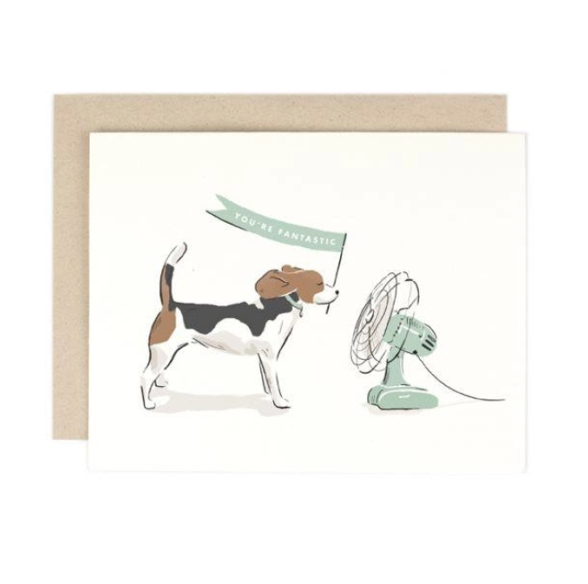 Amy Heitman Illustration - AHI You're FANtastic Dog Card