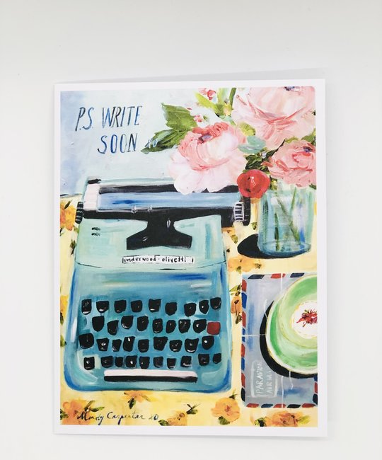 Carpe Diem - CD P.S. Write Soon Vintage Typewriter Card