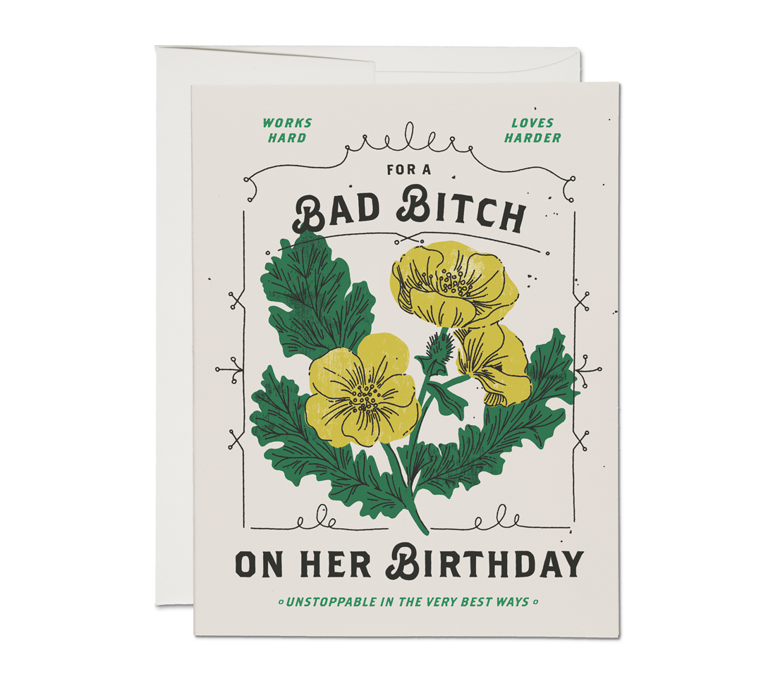 Red Cap Cards - RCC Bad Bitch Birthday Card