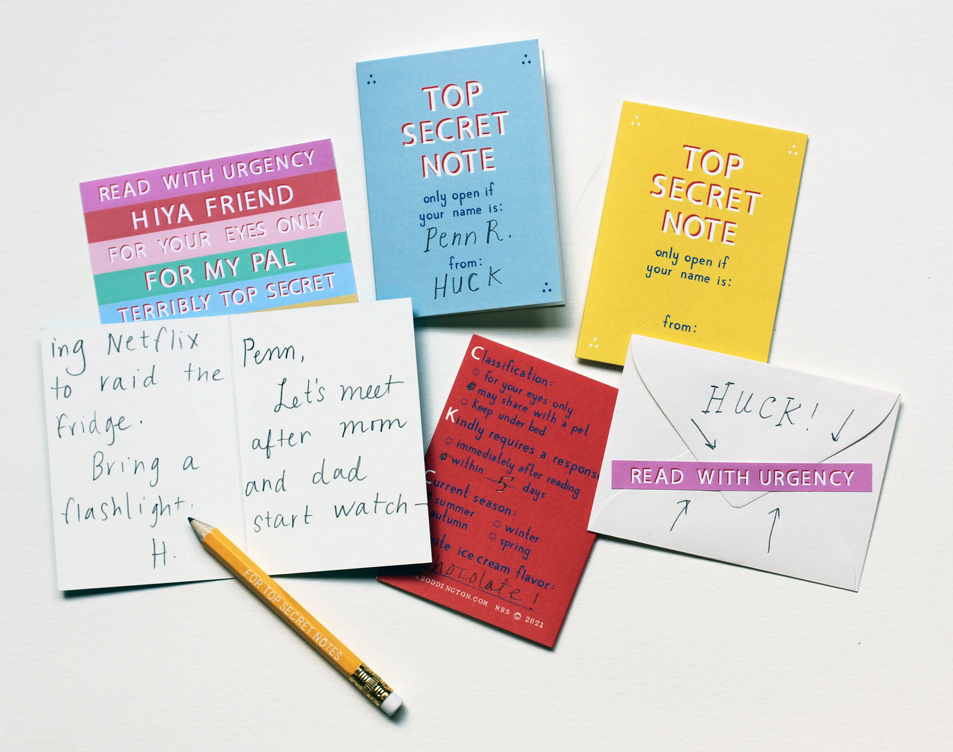 Mr. Boddington's Studio - MB Top Secret Friendship Notes, Set of 12