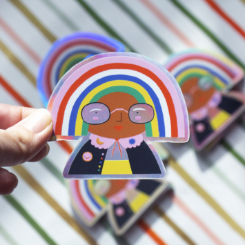 Angelope Design - AD Holographic Rainbow Head Vinyl Sticker