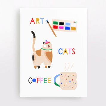 Angelope Design - AD Art, Cats, Coffee Card