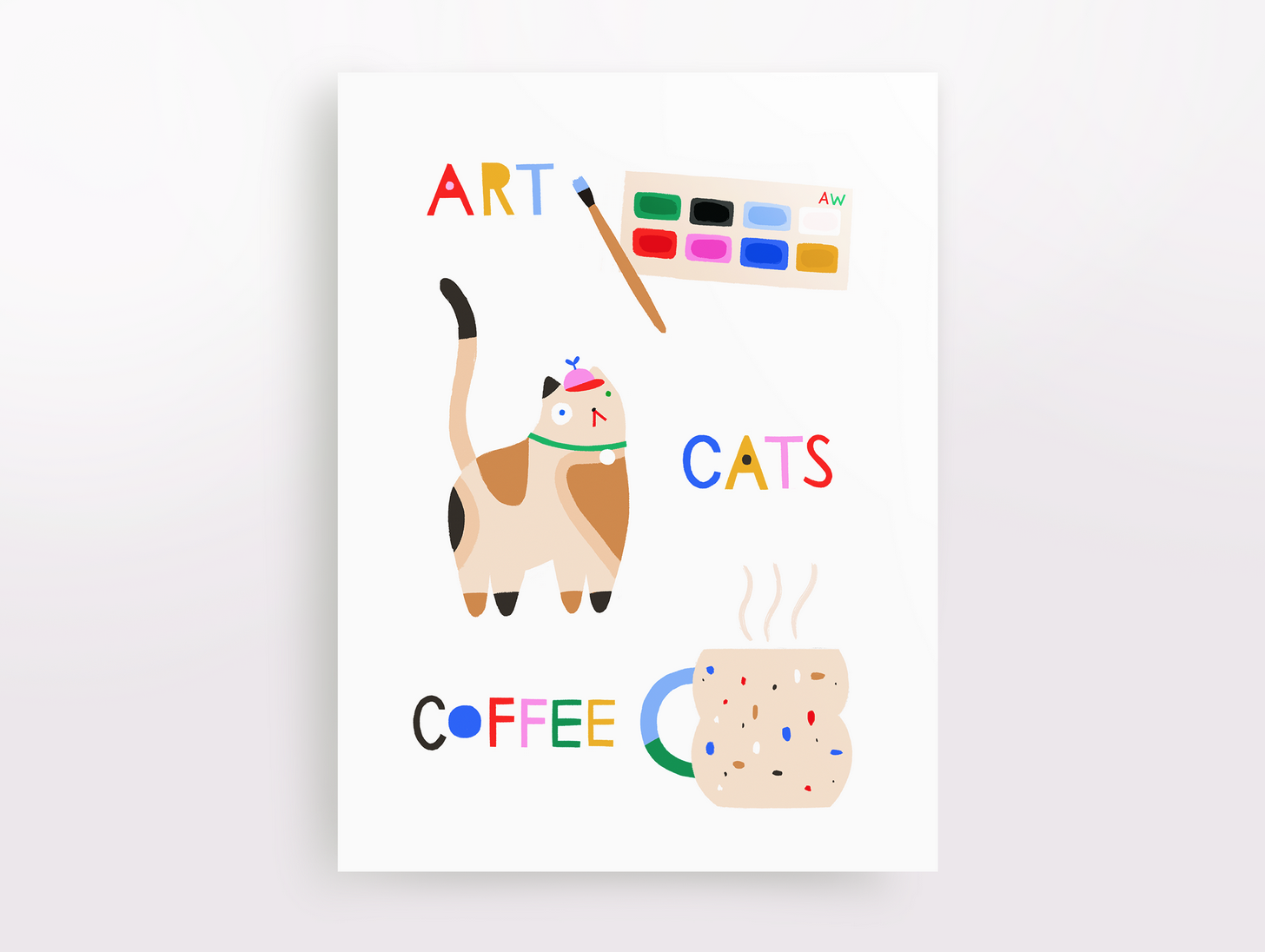 Angelope Design - AD Art, Cats, Coffee Card