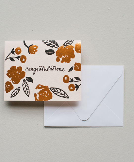 Printerette Press - PRP Congratulations Floral Foil Card