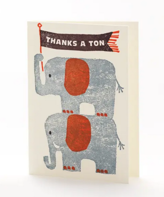 Ilee Papergoods - IP Thanks a Ton Elephant Card