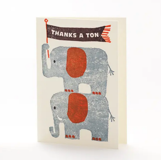 Ilee Papergoods - IP Thanks a Ton Elephant Card