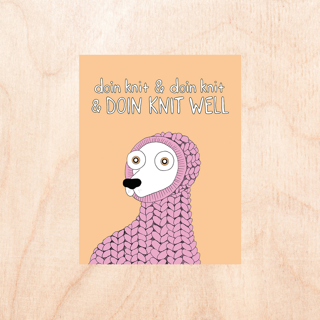 FINEASSLINES - FIN Doin Knit Well Card