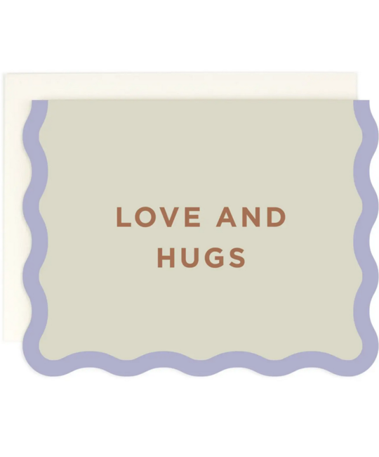 Amy Heitman Illustration - AHI Love and Hugs Card with Wave Edge