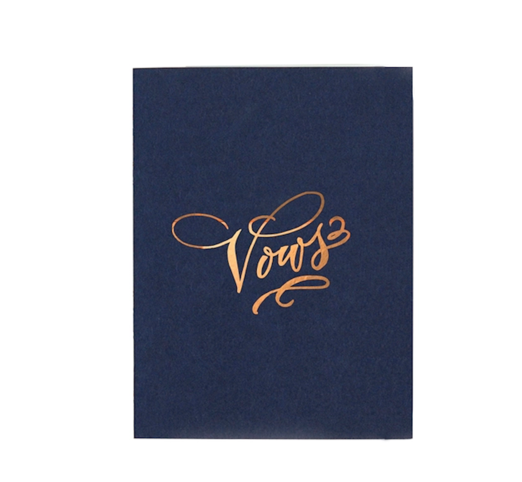 Antiquaria - AN Wedding Vows Book with Gold Foil, Navy
