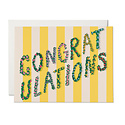 Red Cap Cards - RCC Yellow Stripes and Flowers Congratulations Card