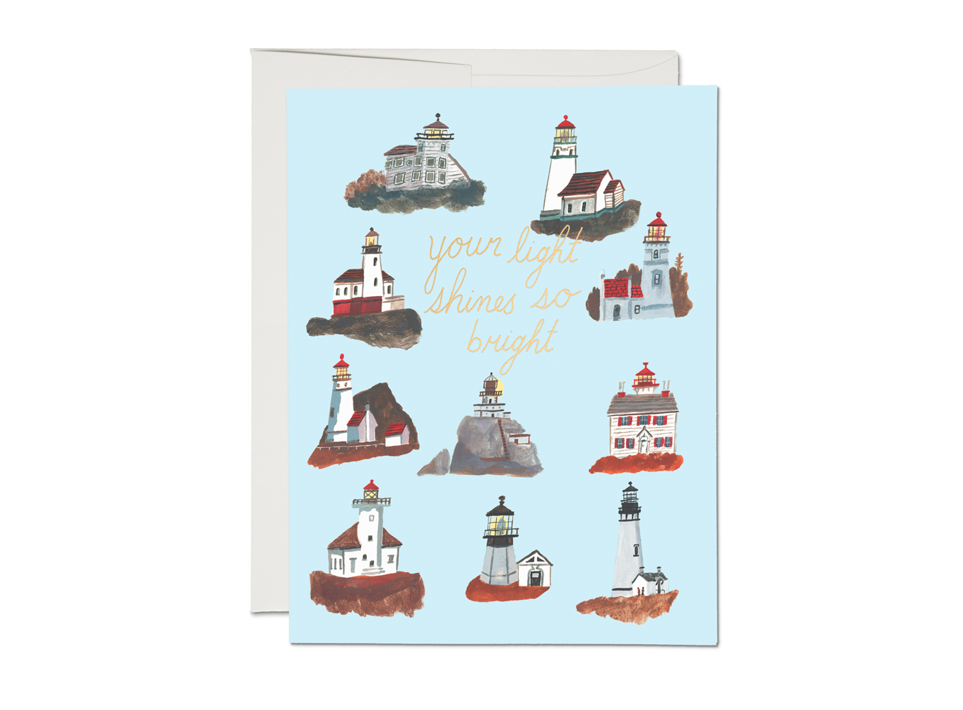 Red Cap Cards - RCC Lighthouses Your Light Shines So Bright Card