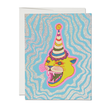 Red Cap Cards - RCC Party Hat Cat Card