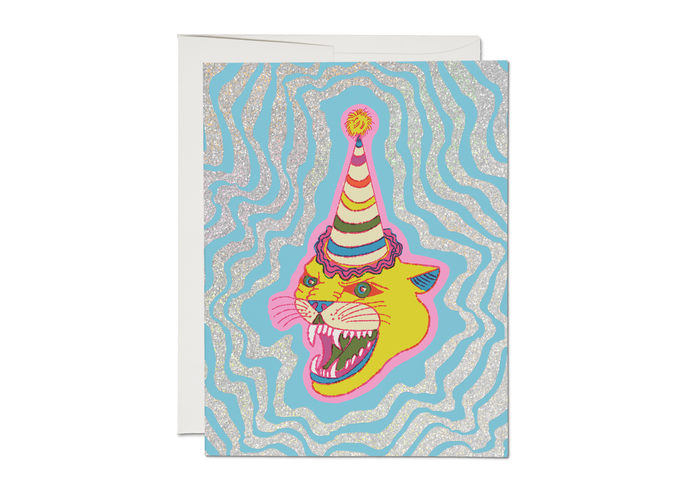 Red Cap Cards - RCC Party Hat Cat Card