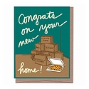 La Familia Green - LFG Congrats On Your New Home! Pizza and Boxes Card