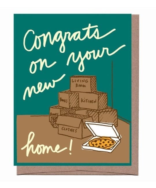 La Familia Green - LFG Congrats On Your New Home! Pizza and Boxes Card