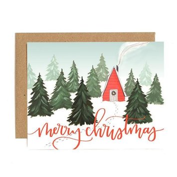 One Canoe Two Letterpress - OC Christmas Cabin, Set of 8 Holiday Cards