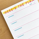 M. C. Pressure Here's The Plan Weekly Desk Notepad