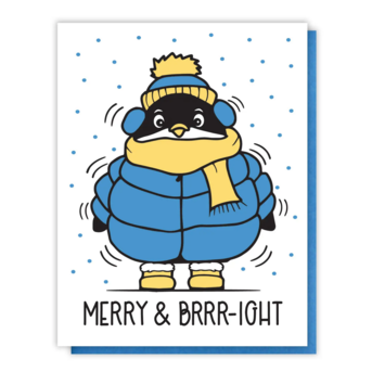 Kiss and Punch - KP Merry and Brrr-ight Puffy Penguin Holiday Card