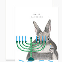 Dear Hancock - DH Menorah Bunny Hanukkah Card