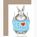 Dear Hancock - DH I Heart Latkes Bunny Hanukkah Card