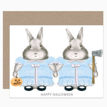 Dear Hancock - DH Shining Twins Bunnies Halloween Card