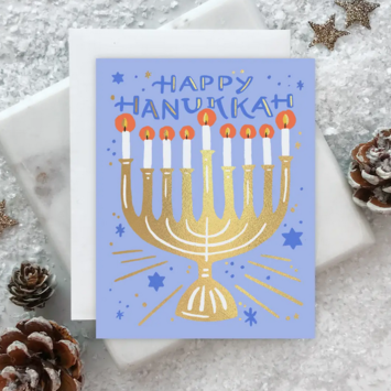 Idlewild Co - ID Starry Menorah Hanukkah Card