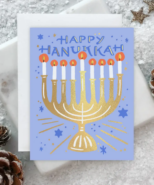 Idlewild Co - ID Starry Menorah Hanukkah Card