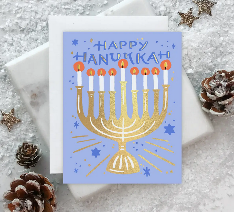 Idlewild Co - ID Starry Menorah Hanukkah Card