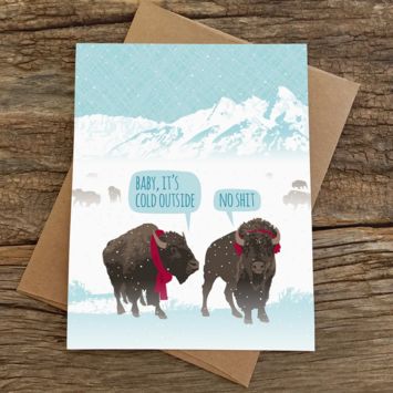 Modern Printed Matter - MPM Baby Its Cold Out Bison Holiday Card