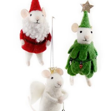 Cody Foster - COF Merry Xmas Holiday Felt Mouse Assorted Ornament