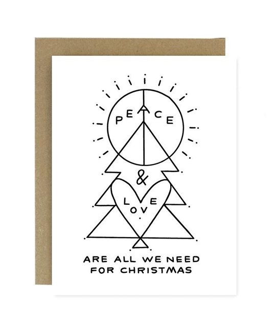 Worthwhile Paper - WOP Peace & Love Christmas Holiday Card