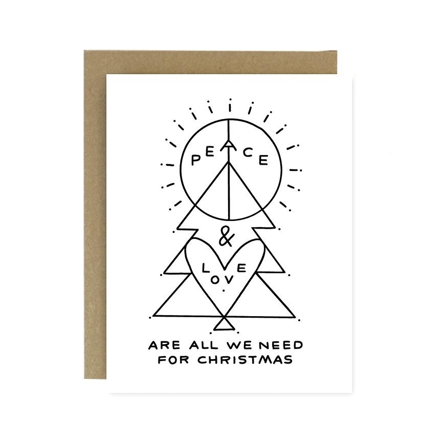 Worthwhile Paper - WOP Peace & Love Christmas Holiday Card