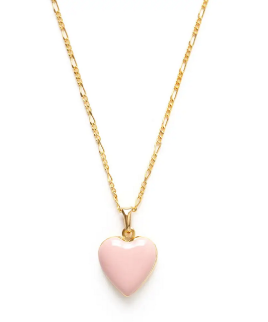 Amano Trading - AT 14k Gold Small Blush Heart Locket Necklace