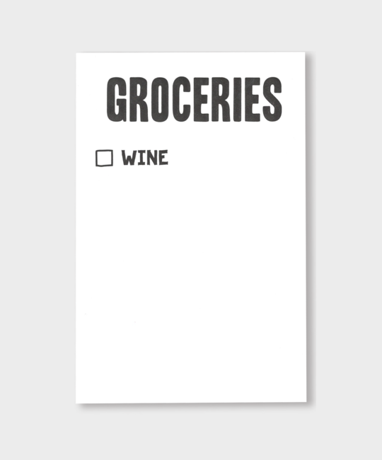 Power and Light Letterpress - PLL Groceries Wine Notepad