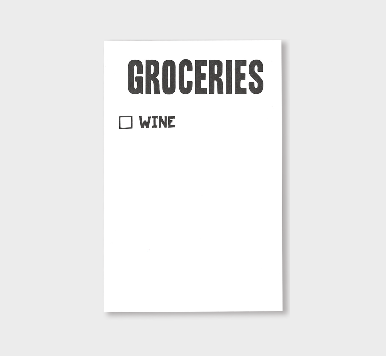 Power and Light Letterpress - PLL Groceries Wine Notepad