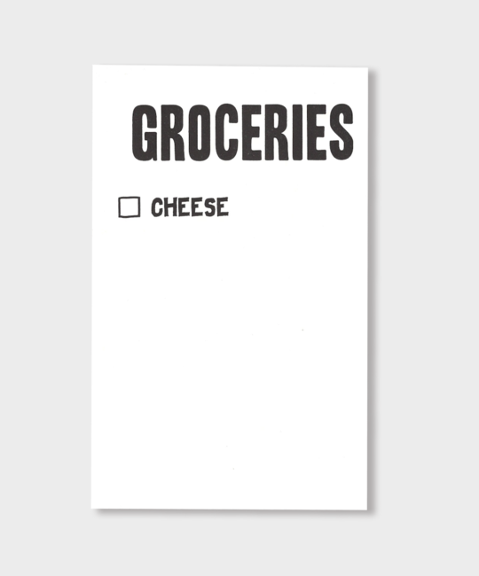 Power and Light Letterpress - PLL Groceries Cheese Notepad