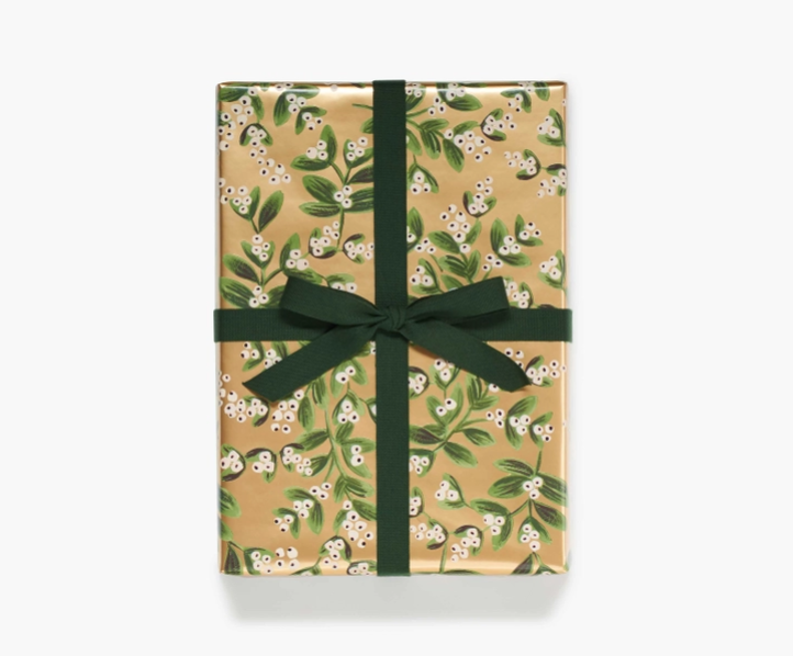 Rifle Paper Co - RP Rifle Paper Co- Mistletoe Gold Continuous Wrap Roll