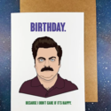 The Red Swan Shop - RSS Birthday. Ron Swanson Card
