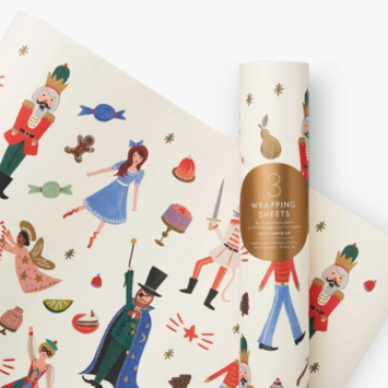 Rifle Paper Co - RP Rifle Paper Co -Nutcracker (white background) Wrap, Roll of 3