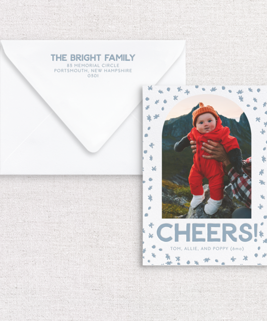 Gus and Ruby Letterpress - GR Cheers Photo Custom Holiday Card