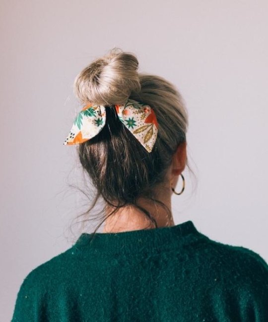 Felicity Howells - FH Rifle Paper Co - Cream Poinsettia Hair Scrunchie