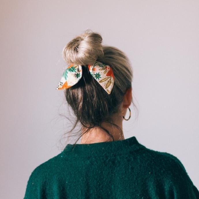 Felicity Howells - FH Rifle Paper Co - Cream Poinsettia Hair Scrunchie