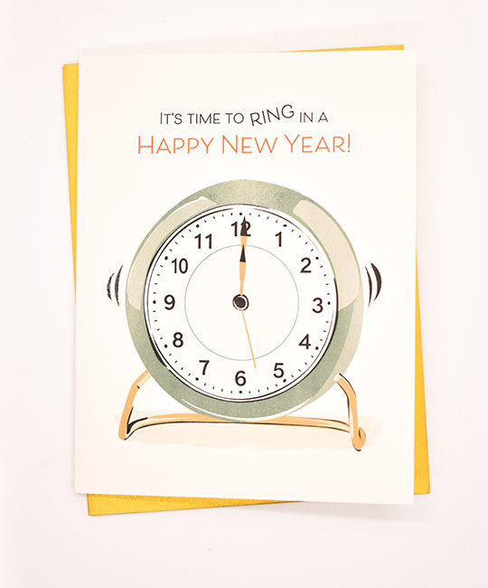 Driscoll Design - DRD New Year Retro Clock Card