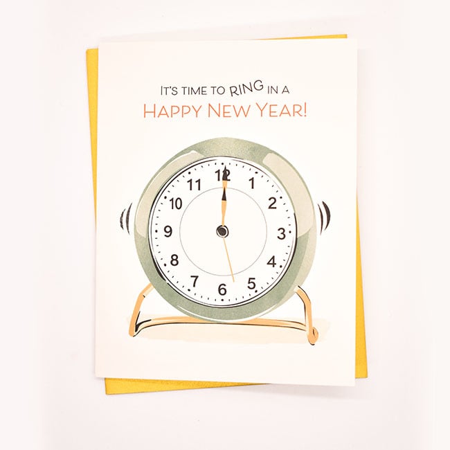 Driscoll Design - DRD New Year Retro Clock Card