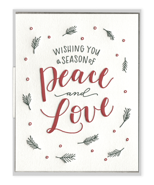 Ink Meets Paper - IMP A Season of Peace and Love, Set of 6 Holiday Cards