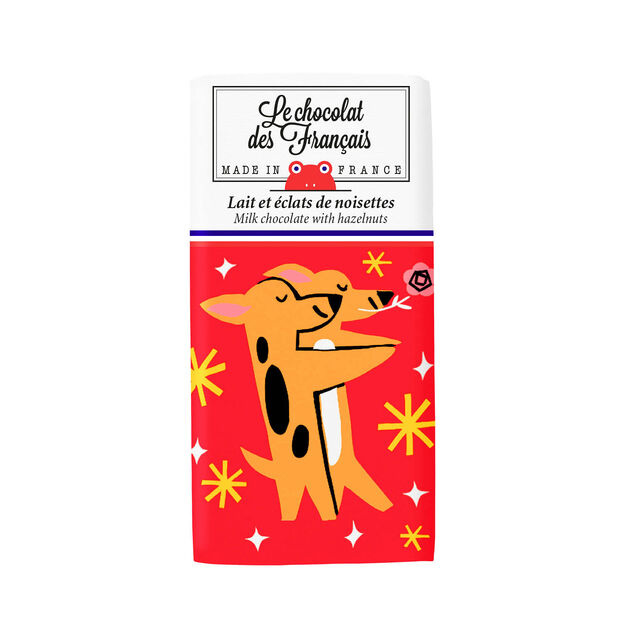Le Chocolat des Francais - LCF Mini Dancing Dogs, Milk Chocolate & Hazelnuts Bar