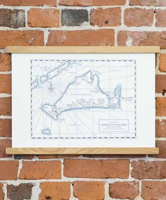 Quail Lane Press - QLP QLP PRLA - Marthas Vineyard Map, 12 x 16, Letterpress