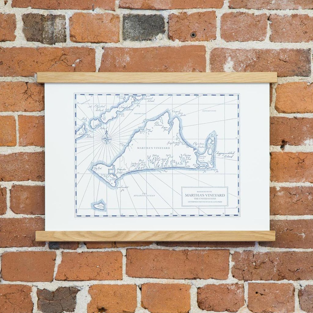 Quail Lane Press - QLP QLP PRLA - Marthas Vineyard Map, 12 x 16, Letterpress